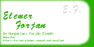 elemer forjan business card