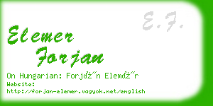 elemer forjan business card